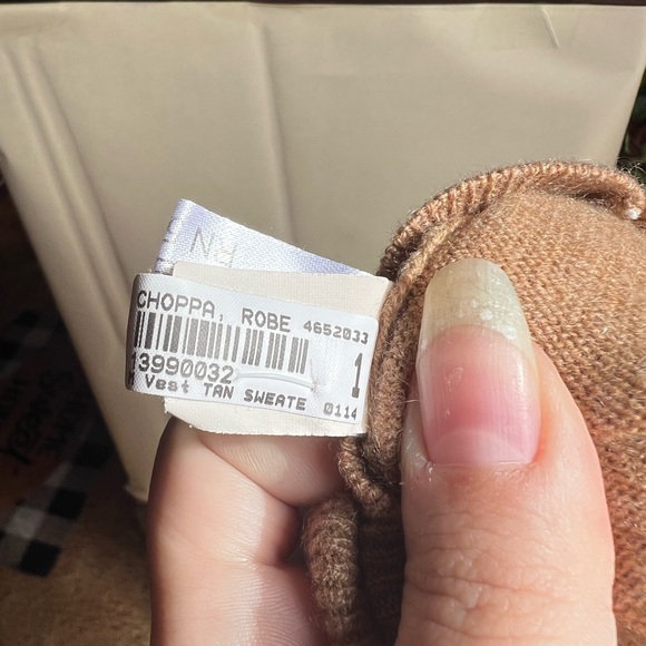 Men’s John W. Nordstrom 100% Cashmere tan half zip sweater vest. - Picture 4 of 16